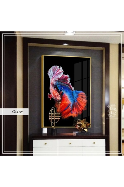 Tablomtr Metal Çerçeveli Gerçek Camlı Tablo Glow TekliSet