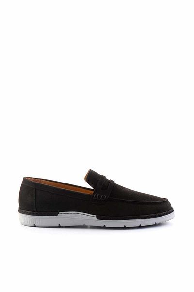 Bambi Black Leather Men's Loafer Shoes E01304412201
