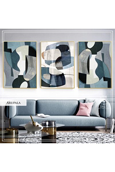 Tablomtr Metal Çerçeveli Gerçek Camlı Tablo ArupalaG 3 Lü Set