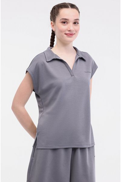 lumberjack WL RAIN 11SS181 5FX Antrasit Kadın Kısa Kol T-Shirt