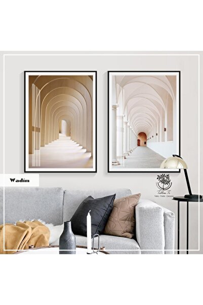 Tablomtr Metal Çerçeveli Gerçek Camlı Tablo Wadim 2li Set