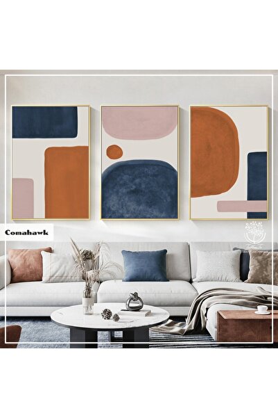 Tablomtr Metal Çerçeveli Gerçek Camlı Tablo Comahawk 3 Lü Set