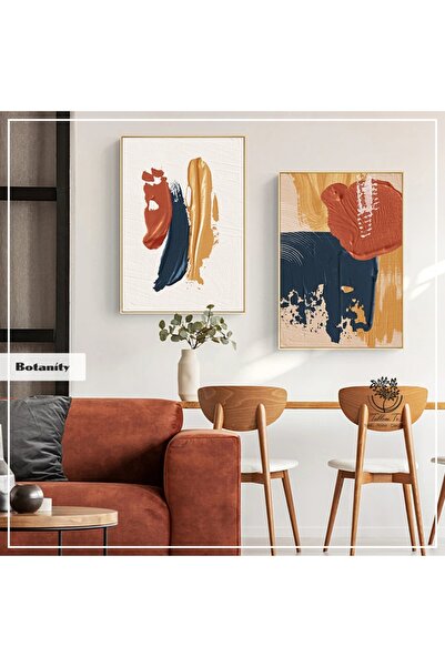 Tablomtr Metal Çerçeveli Gerçek Camlı Tablo Botanity 222 Li Set