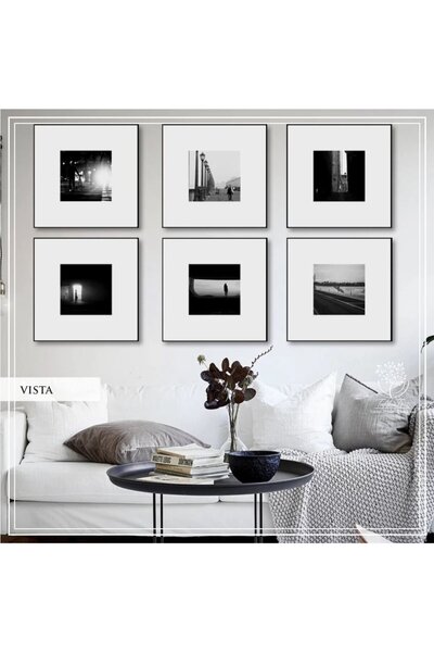 Tablomtr Metal Çerçeveli Camlı Vista 6'li Dekoratif Tablo