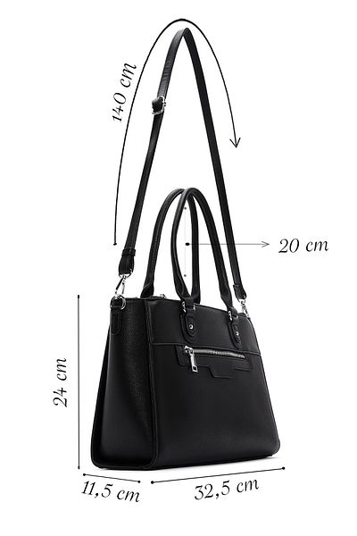 Derimod Women's Black Long Strap Shoulder Bag 25Sbd2829Ft