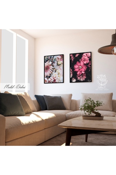 Tablomtr Metal Çerçeveli Gerçek Camlı Tablo Dubai 2 Li Set