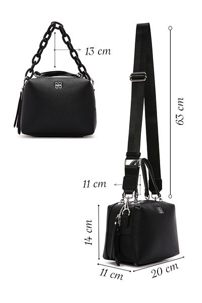 Derimod Women's Black Long Strap Crossbody Bag 25Sbd2404Ft