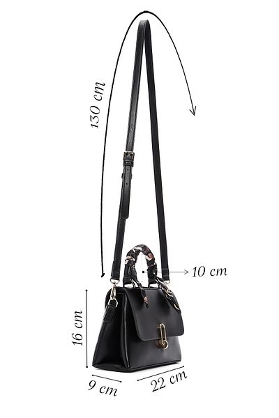 Derimod Women's Black Long Strap Accessory Detailed Shoulder Bag 25Sbd 281218