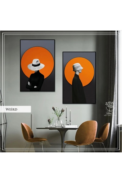 Tablomtr Metal Çerçeveli Gerçek Camlı Tablo WeirdA 2 liSet