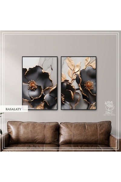 Tablomtr Metal Çerçeveli Gerçek Camlı Tablo Resalaty 2 liSet