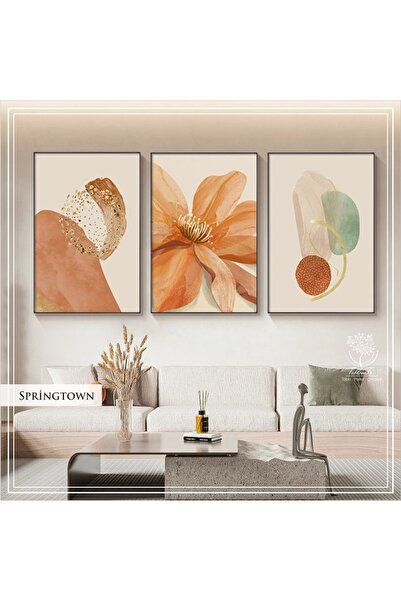 Tablomtr Metal Çerçeveli Gerçek Camlı Tablo SpringtownC 3 Lü Set