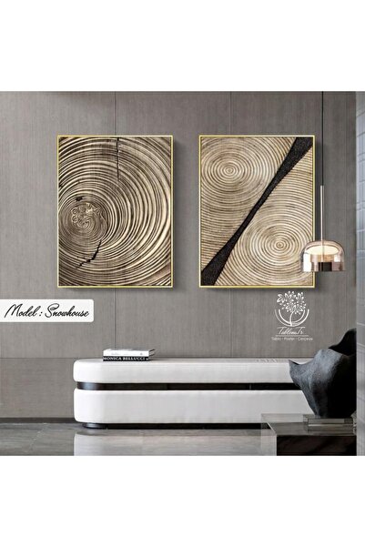 Tablomtr Metal Çerçeveli Gerçek Camlı Tablo Snowhouse 2 Li Set