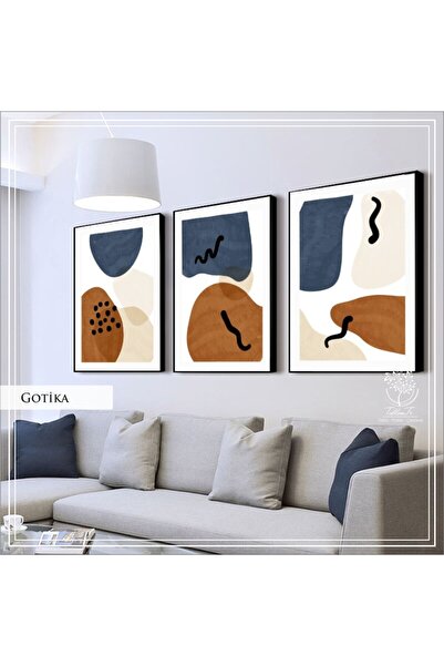 Tablomtr Metal Çerçeveli Gerçek Camlı Tablo GotikaB 3 Lü Set
