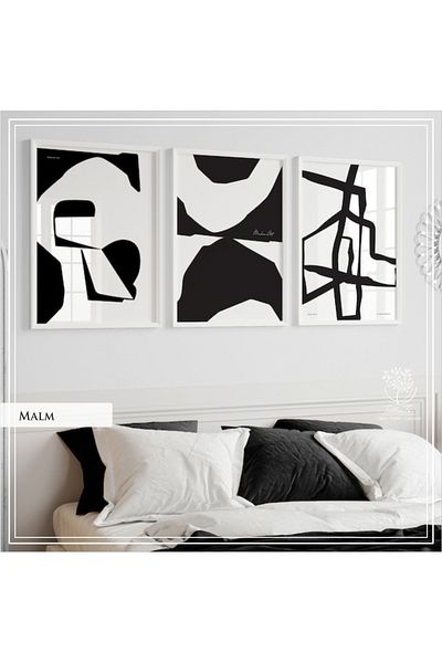 Tablomtr Set de 3 mese din sticlă reală cu cadru metalic MalmB