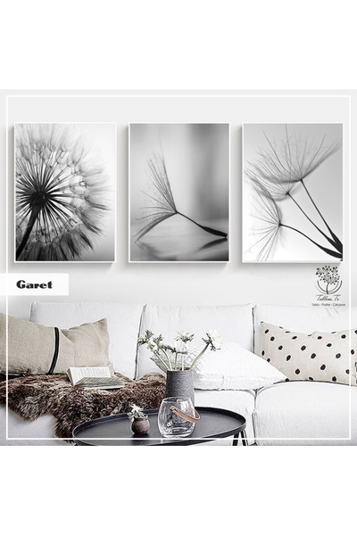 Tablomtr Metal Çerçeveli Gerçek Camlı Tablo Garet 3 Lü Set