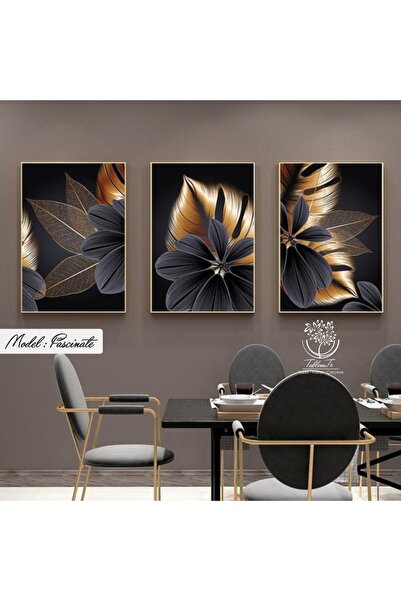 Tablomtr Metal Çerçeveli Gerçek Camlı Tablo Fascinate 3 Lü Set