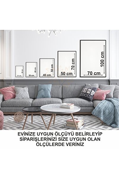 Tablomtr Metal Çerçeveli Gerçek Camlı Tablo Larabie 3 Lü Set