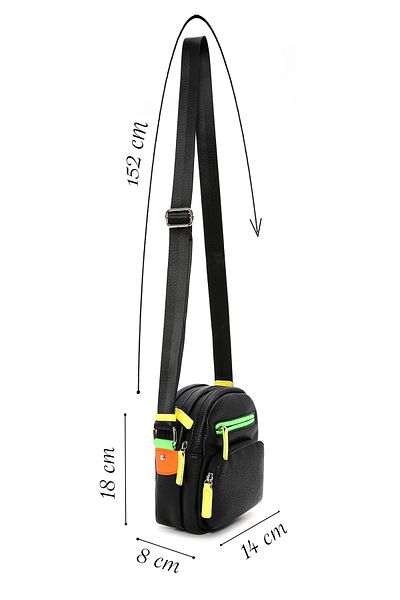 Derimod Women's Black Long Strap Crossbody Bag 25Sbd2402Ft