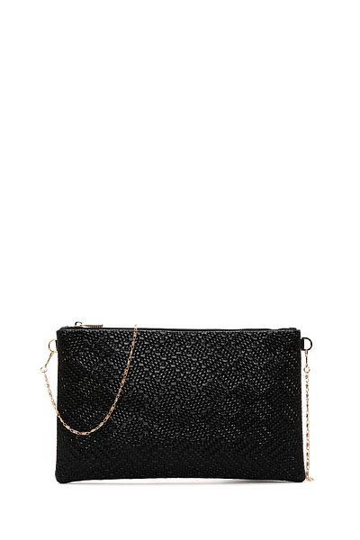 Derimod Women's Black Long Chain Strap Clutch Bag 25Sbd 220029