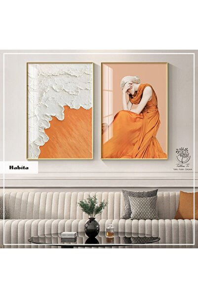 Tablomtr Metal Çerçeveli Gerçek Camlı Tablo Habita 2 liSet