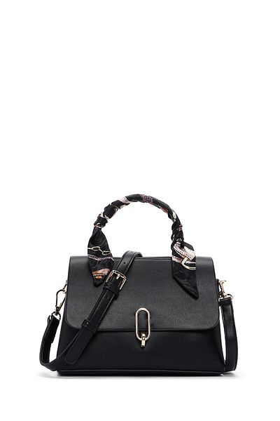 Derimod Women's Black Long Strap Accessory Detailed Shoulder Bag 25Sbd 281218