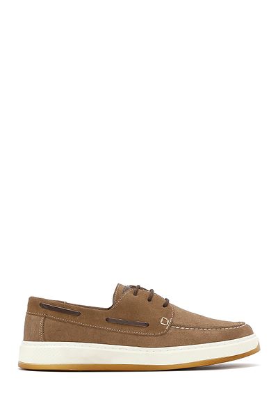 Derimod Men's Mink Laced Suede Leather Casual Shoes 25Sfd 680110