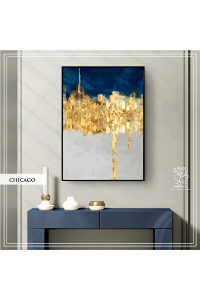 Tablomtr Metal Çerçeveli Gerçek Camlı Tablo Chicago TekliSet