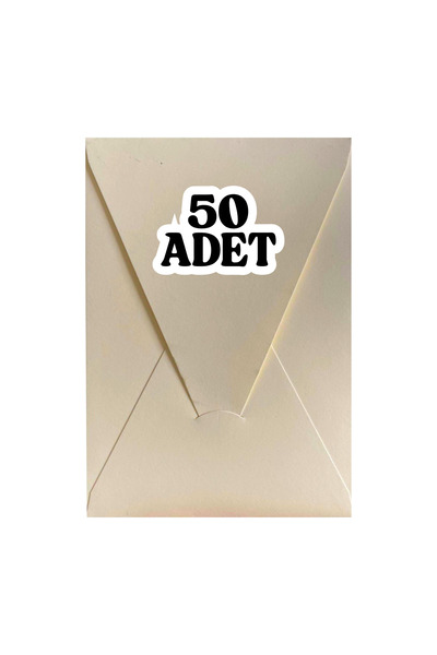 Şeker Ofisi 50'li Krem Renkli Dikey Üçgen Kapaklı Davetiye Zarfı 14x20