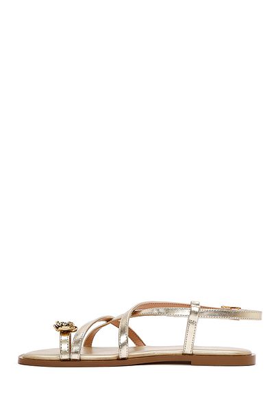 Derimod Sandale metalice Flip Flop de damă aurii 25SFD442232