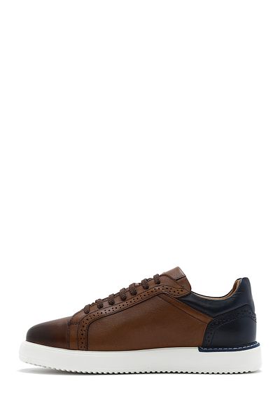 Derimod Men's Tan Lace-Up Leather Sneaker 25Sfd6204Ft