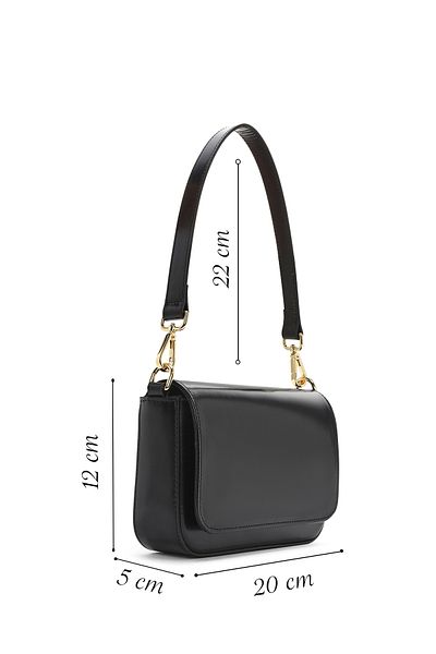 Derimod Women's Black Leather Shoulder Bag 24Wbd 230222