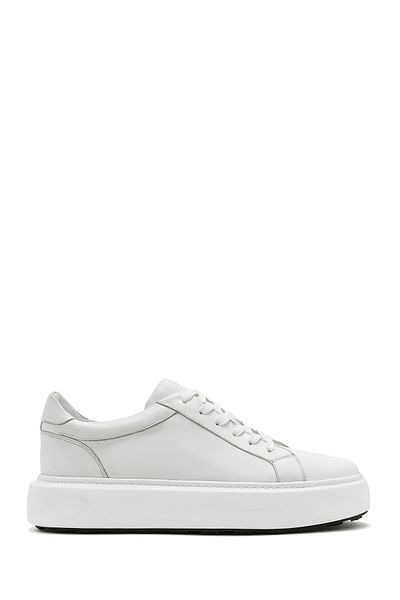 Derimod Men's Beige Lace-Up Thick Sole Leather Sneaker 25Sfd69536F