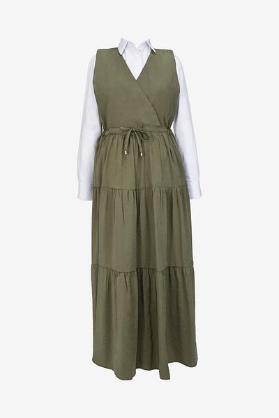 birizmoda Φόρεμα με χοντρό λουράκι Long Modal - Χακί