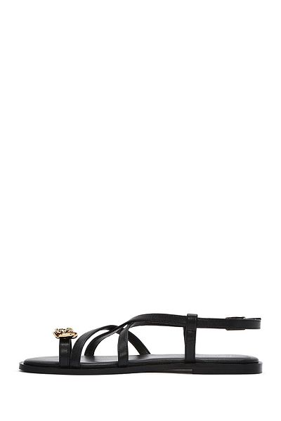 Derimod Women's Black Buckle Flip Flops Sandals 25Sfd442218