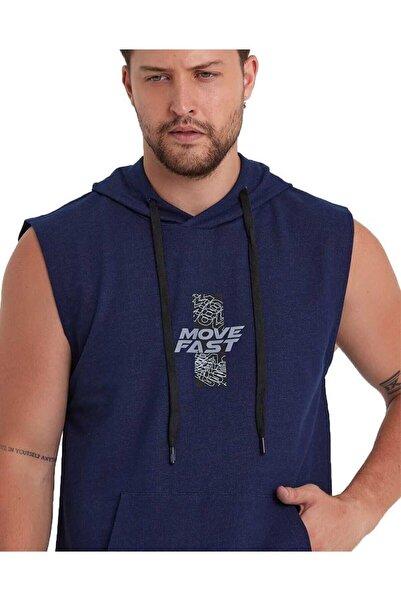 Adams Чоловічий худі з капюшоном, кишенями та без рукавів