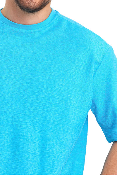 Adams Жаккардова тканина, велосипедна комір, короткий рукав, оверсайз чоловіча футболка