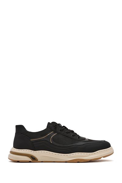 Derimod Men's Black Lace-Up Leather Sneaker 25Sfd 693714