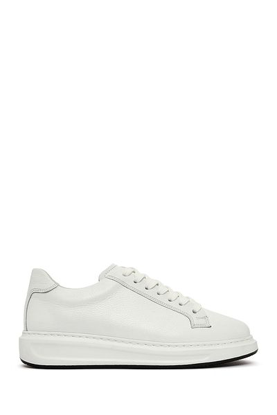 Derimod Men's White Lace-Up Leather Sneaker 25Sfd 640318