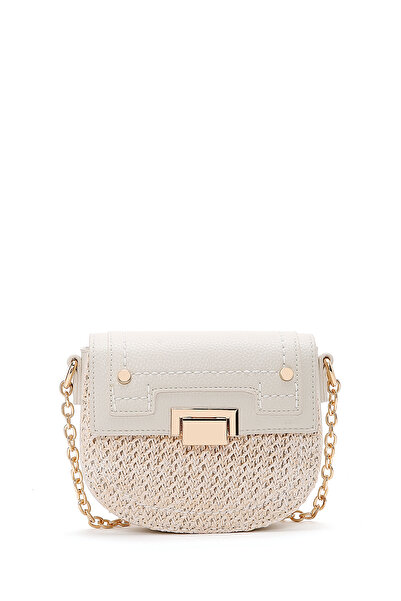 Derimod Kadın Krem Uzun Askılı Örgülü Mini Çapraz Çanta 25SBD2710M7