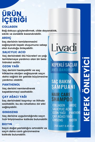 livadi 250 ml Care Shampoo - Effective Against Dandruff