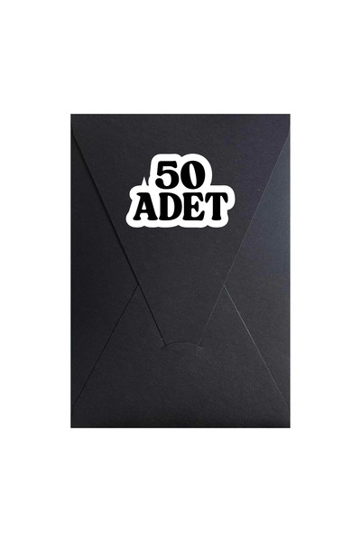 Şeker Ofisi 50'li Siyah Renkli Dikey Üçgen Kapaklı Davetiye Zarfı 14x20