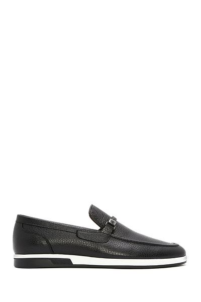 Derimod Men's Black Leather Genuine Leather Casual Penny Loafer Shoes Casual Daily Shoes 25Sfd6006Ft