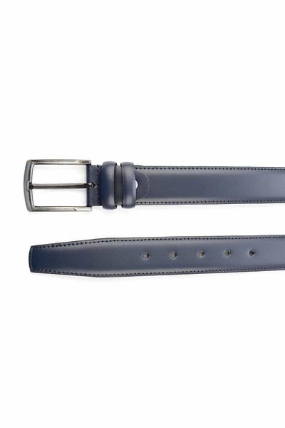 Bambi Ματ Navy Blue Δερμάτινη Ανδρική Ζώνη U 08657020903