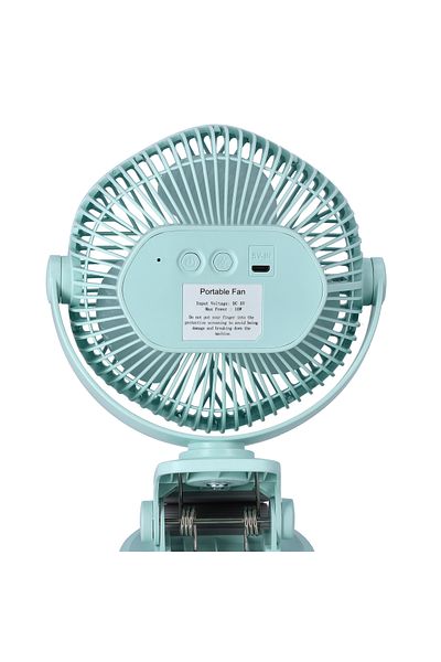 KRYPTON Rechargeable Mini Fan With Hi Power Led Light, Lithium Battery, Usb Charging, Light Green