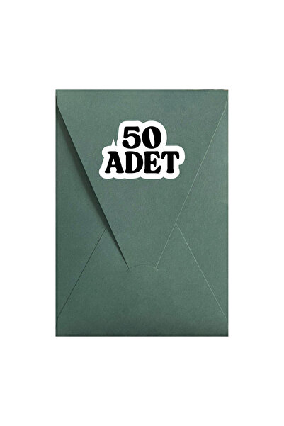 Şeker Ofisi 50'li Koyu Yeşil Renkli Dikey Üçgen Kapaklı Davetiye Zarfı 14x20