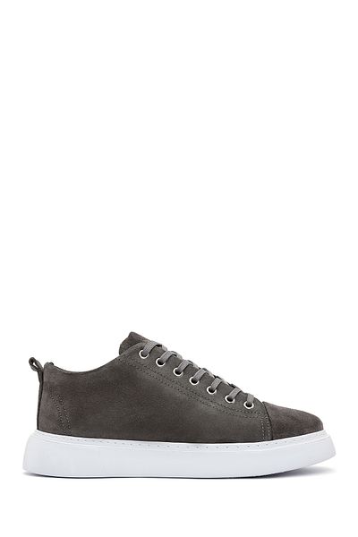 Derimod Men's Gray Lace-Up Suede Leather Sneaker 25Sfd 752110