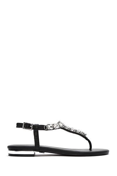 Derimod Women's Black Stone Flip Flops Sandals 25Sfd441814