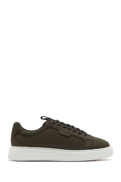 Derimod Men's Khaki Lace-Up Nubuck Leather Sneaker 25Sfd6104V3