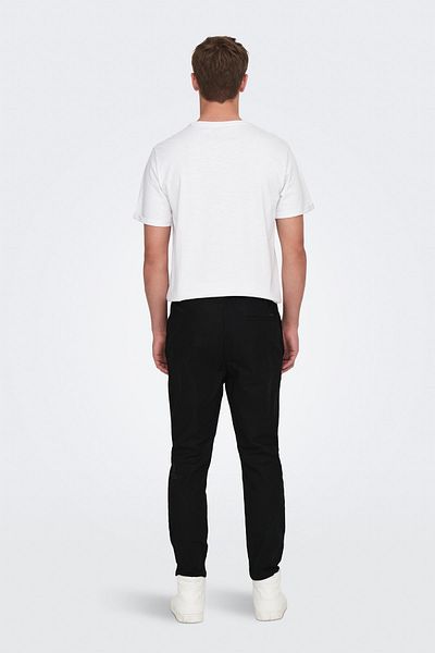 Only & Sons Erkek Onslinus Beli Lastikli Keten Pantolon 22024966 Siyah
