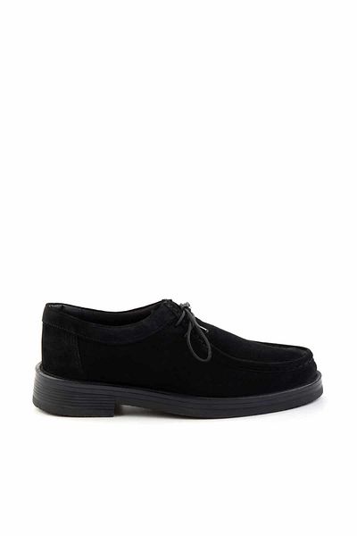 Bambi Black Suede Genuine Leather Men's Casual Shoes E 01556105602